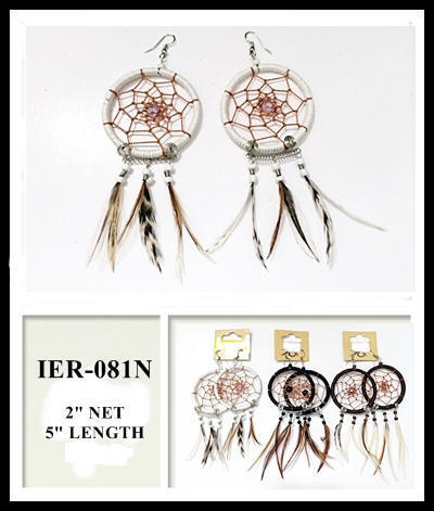 Natural Color Dream Catcher Earrings Earrings