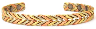 Tri Color Arrows Heads Magnetic Copper Bangle