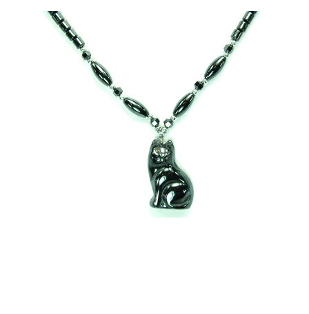 Cat Hematite Necklace (NON-Magnetic) #HN-0078