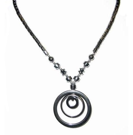Dozen (12 PC.) Three Circles Hematite Necklaces #HN-0085
