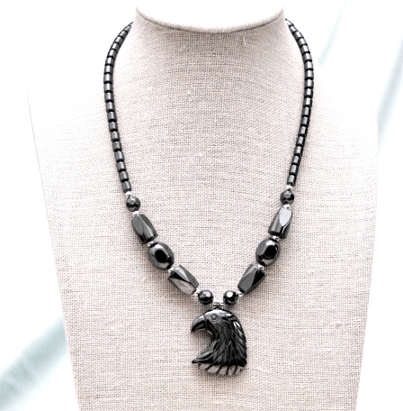 Sharp Eagle Head Hematite Necklace For Men And Women #HN-0185