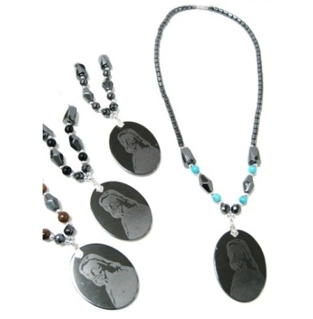 Dozen (12 PC.) Jesus Hematite Necklaces #HN-81009