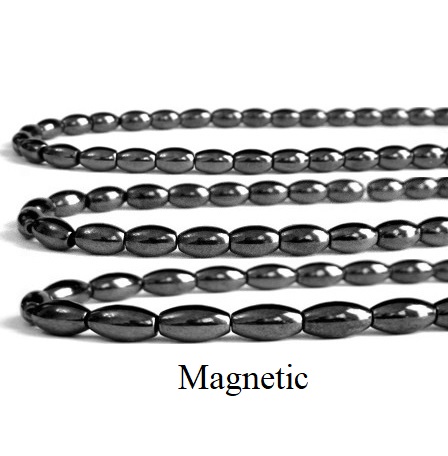 10 Strands 16" 6x12mm Rice Oval Magnetic Beads MB-R6x12STR