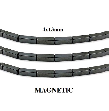 10 Strands 4x13mm Faceted Magnetic Beads #MB-SQ4X13