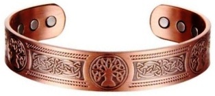 Tree of Life in Circles Pure Copper Cuff Magnetic Therapy Bangle Bracelet #MBG004