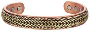 Tri Color Solid Copper Cuff Magnetic Therapy Bangle Bracelet #MBG024