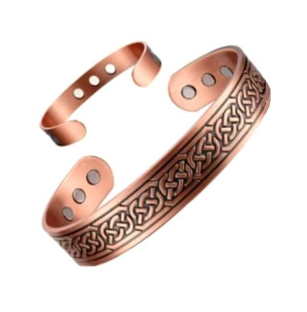 Chain Knots Magnetic Therapy Copper Bangle with Extra Magnets #MBG349