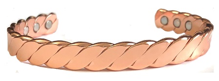 Twist Solid Copper Cuff Magnetic Bangle Bracelet #MBG515