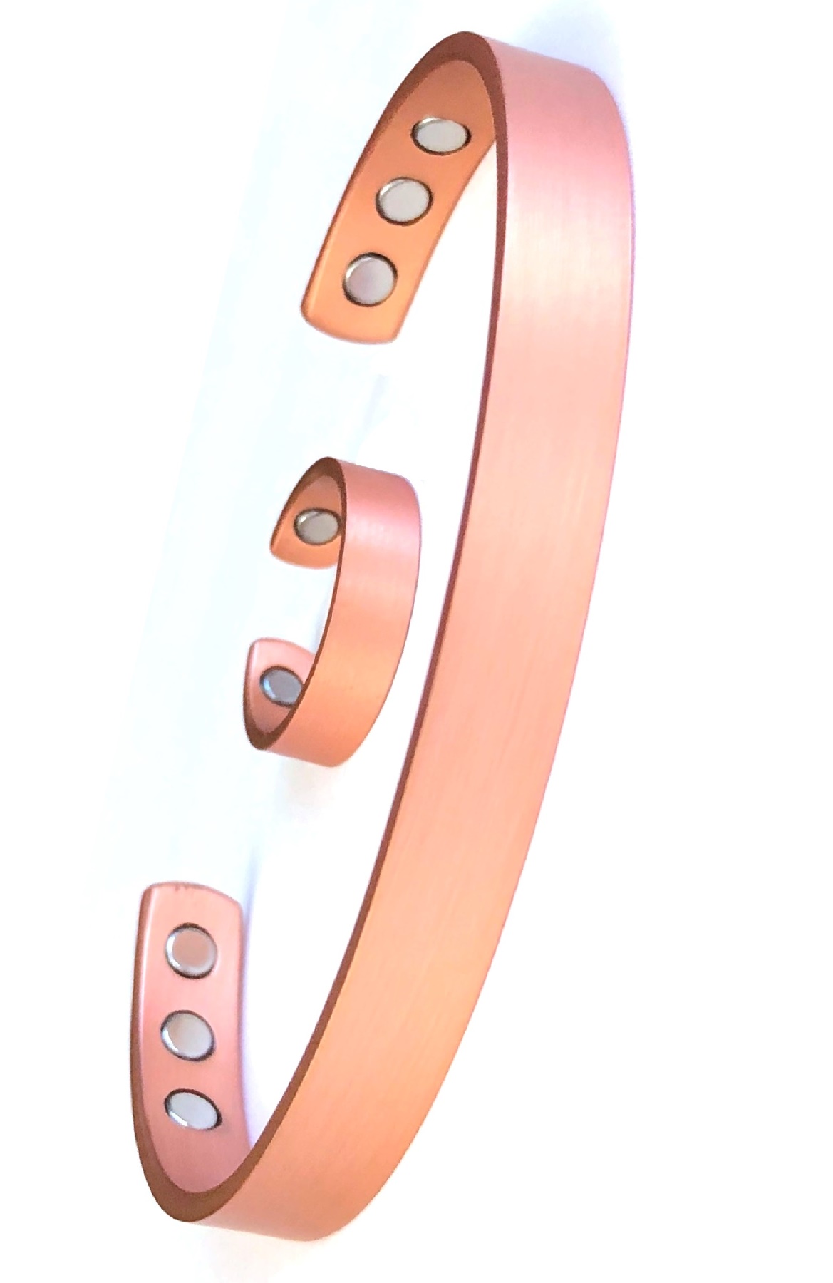 Plain Mat Magnetic Copper Bangle/Ring Set #MBGR006C