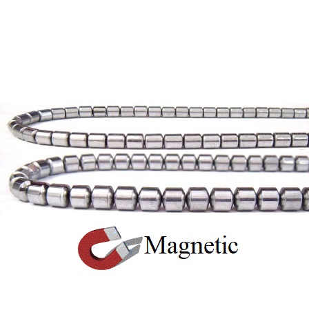 1 Strand Drum Hematite Silver Color Magnetic Beads #MBS-Drum