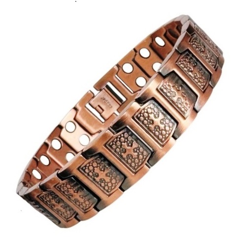 Cross 99.9% Pure Copper Wide Links Magnetic Bracelet #RCB038