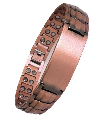 99.9% Pure Solid Copper Blank Tag Link Magnetic Bracelet with Magnets #RCB041
